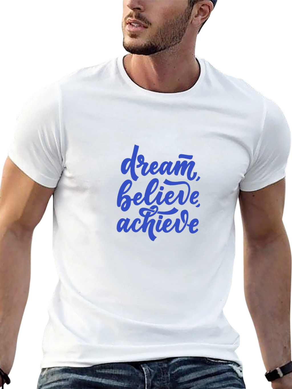 Dream Believe Achieve Black Graphic Tee