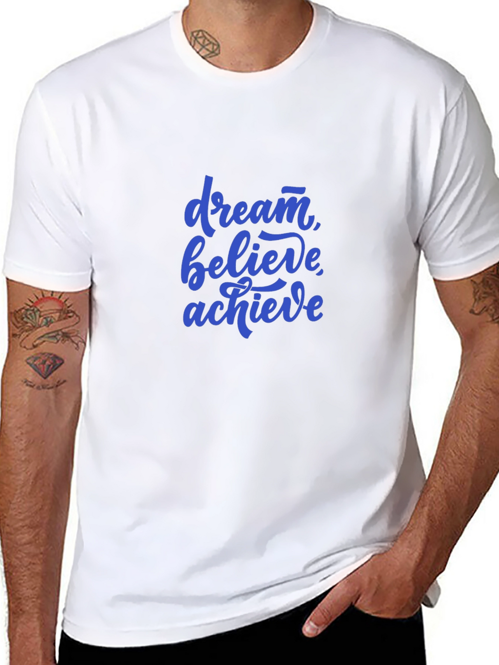 Dream Believe Achieve Black Graphic Tee