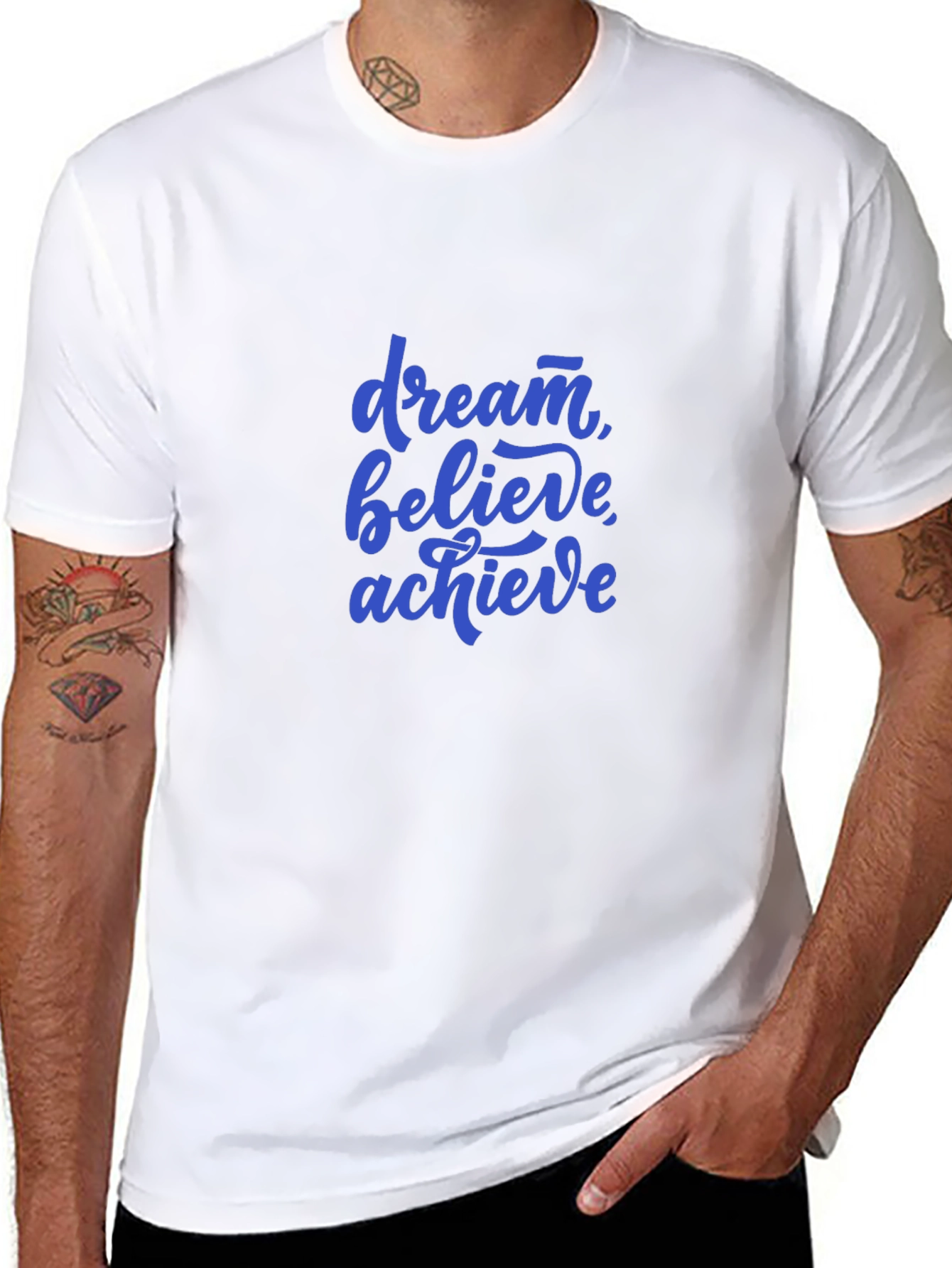 Dream Believe Achieve Black Graphic Tee
