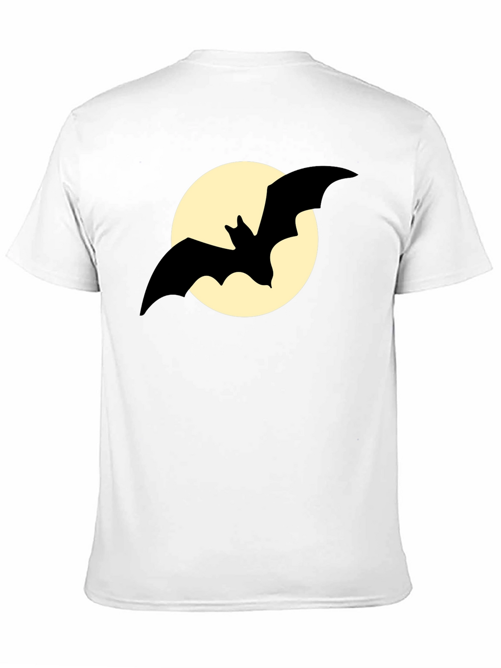 Bat Silhouette on Moon Graphic Tee - Black