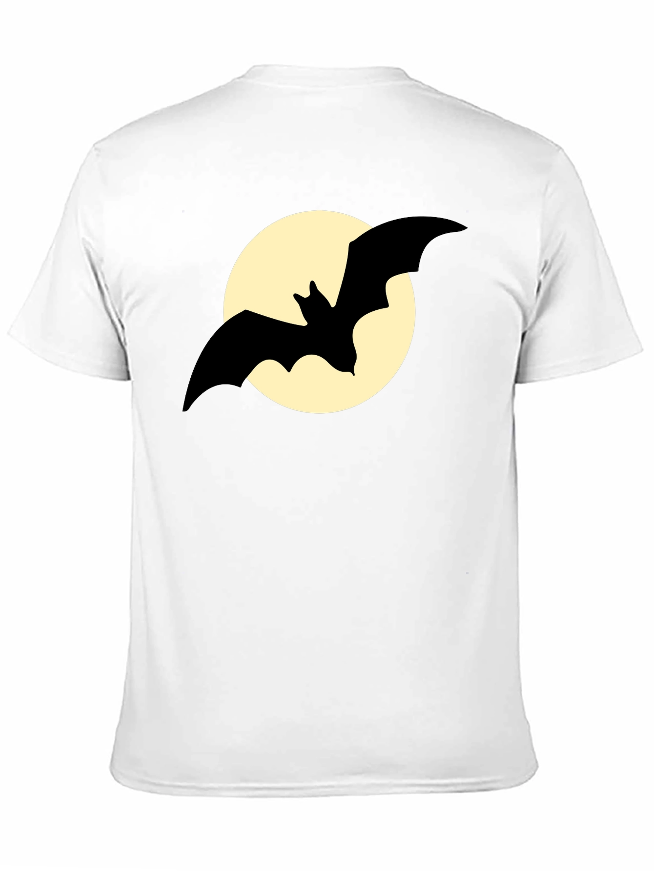 Bat Silhouette on Moon Graphic Tee - Black