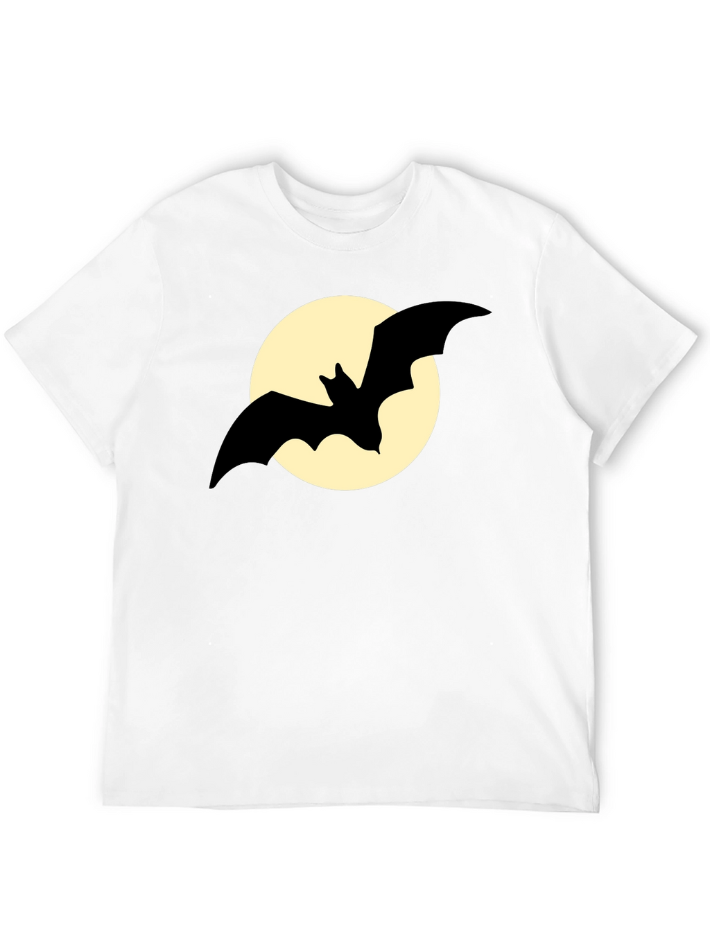 Bat Silhouette on Moon Graphic Tee - Black