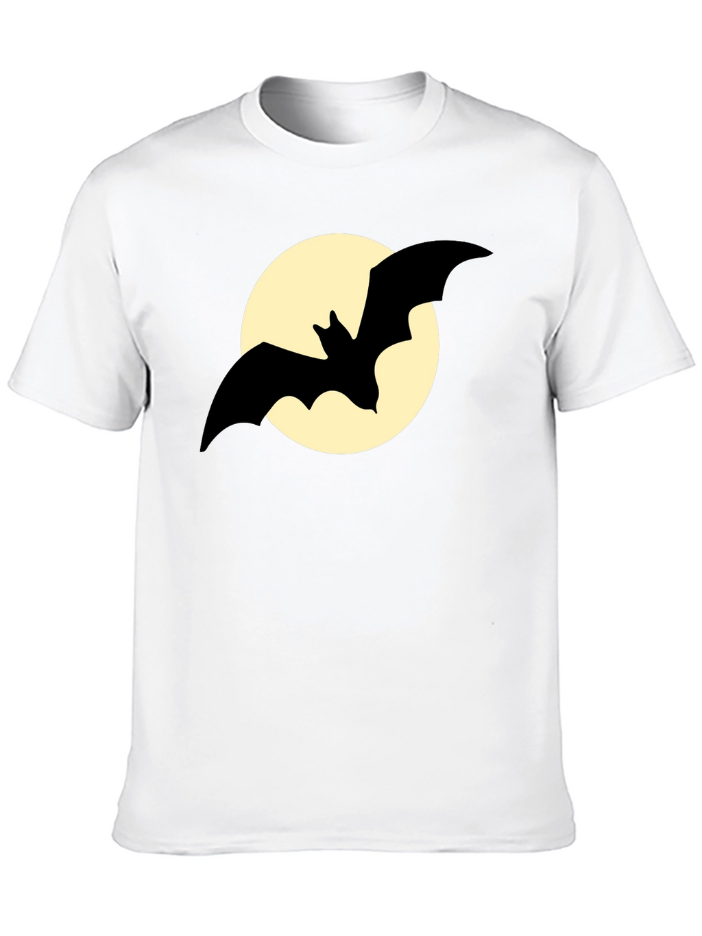 Bat Silhouette on Moon Graphic Tee - Black
