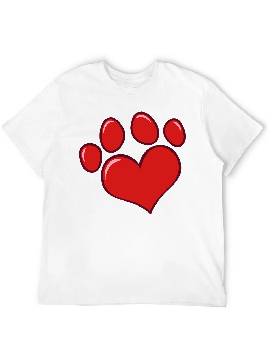 Heart Paw Print Black T-Shirt