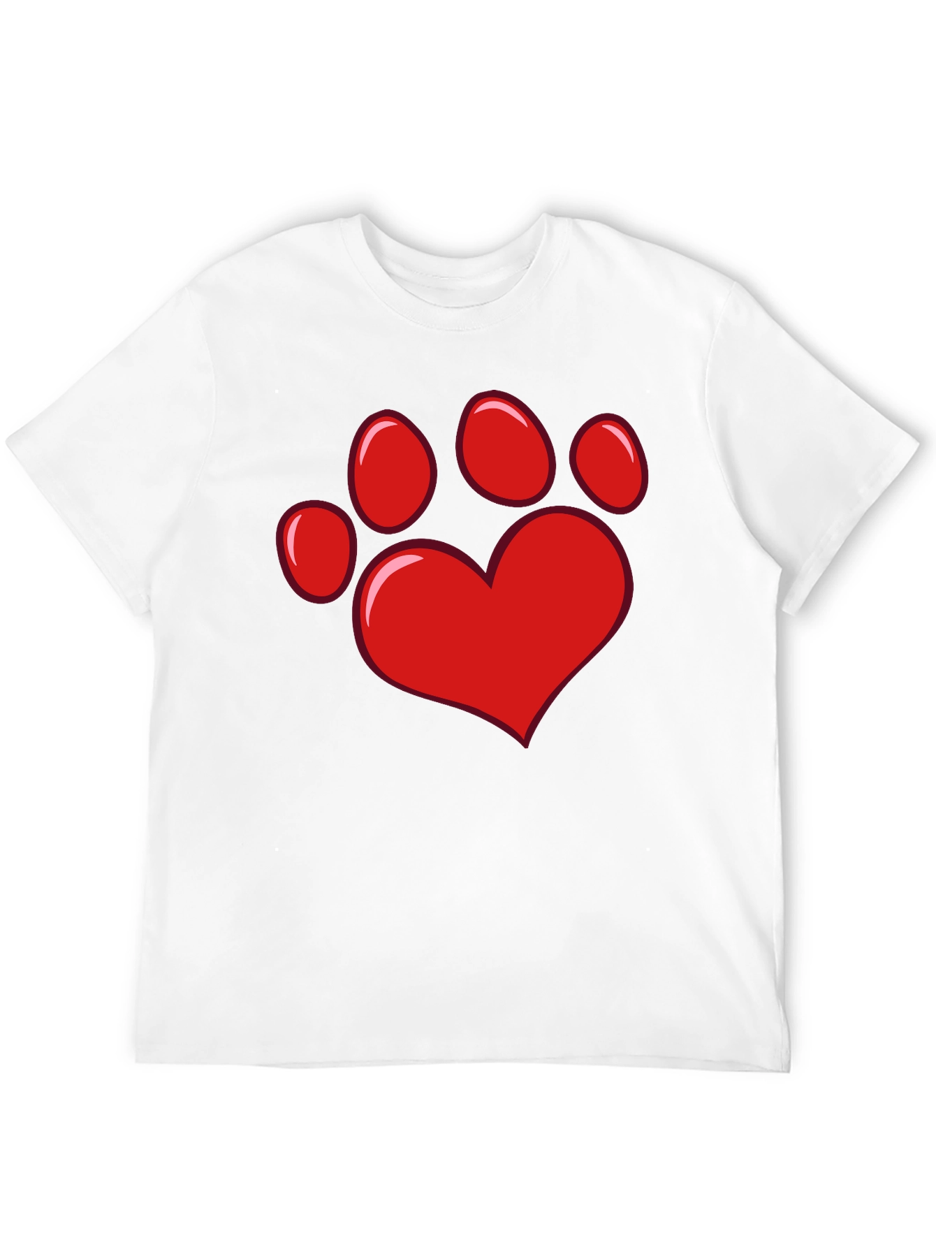 Heart Paw Print Black T-Shirt