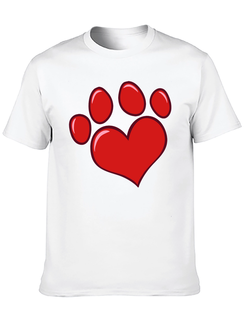 Heart Paw Print Black T-Shirt
