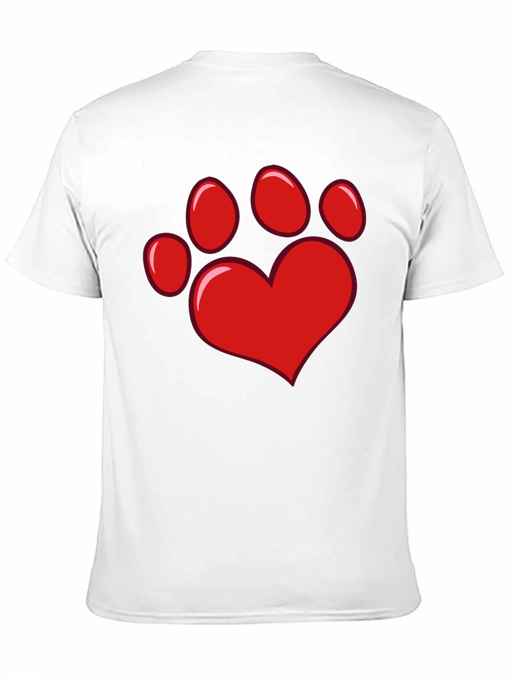 Heart Paw Print Black T-Shirt