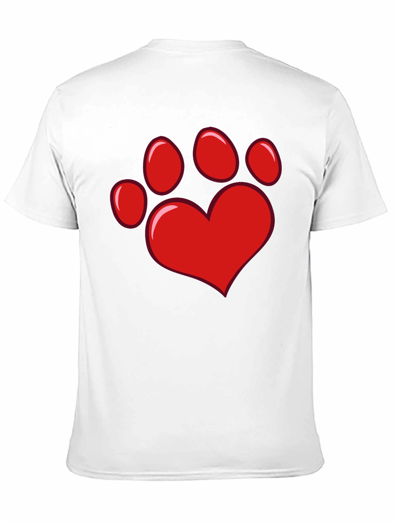 Heart Paw Print Black T-Shirt