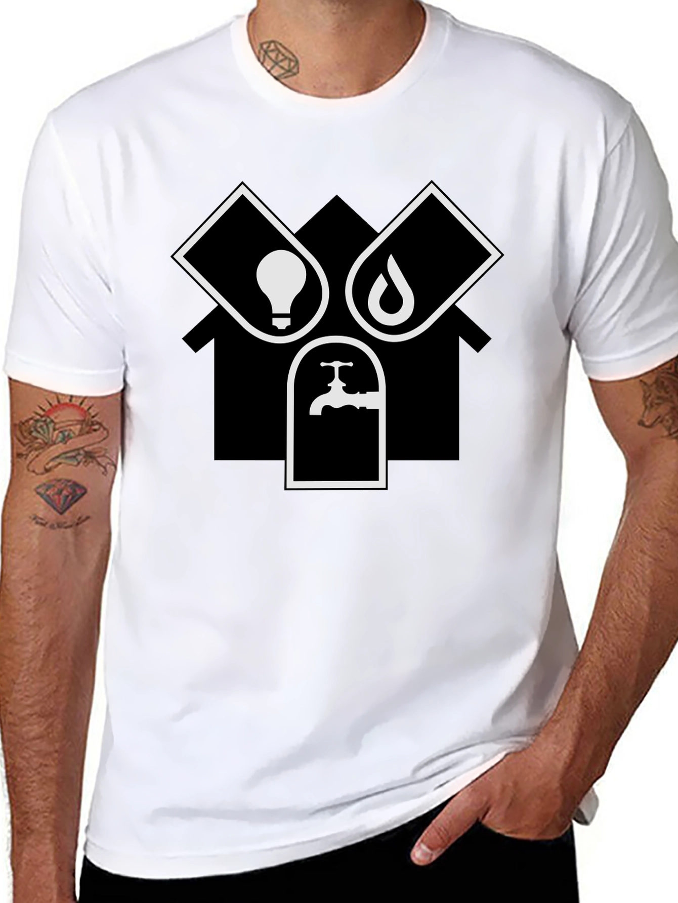 Home Services Graphic T-Shirt - Electrician Plumber Tee