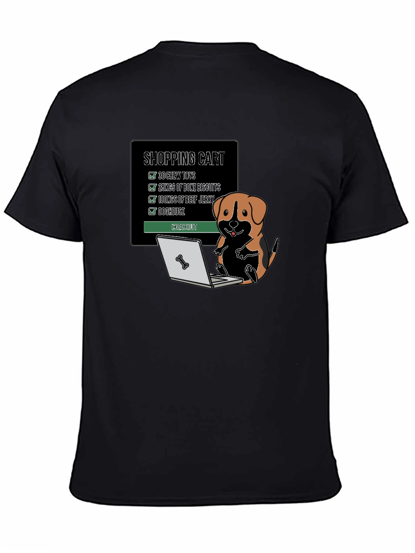 Funny Dog Lover T-Shirt - Shopping Cart Design