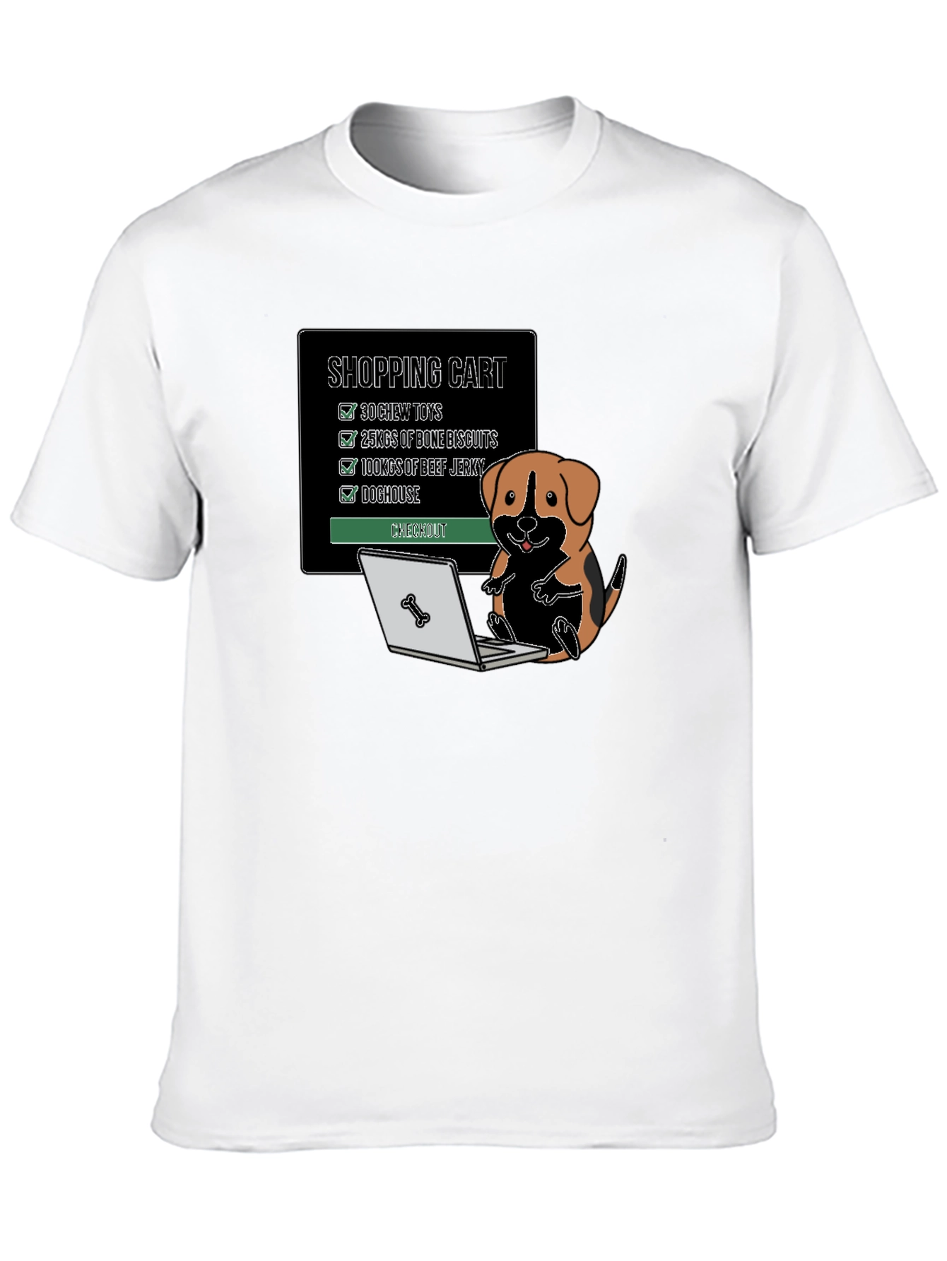 Funny Dog Lover T-Shirt - Shopping Cart Design