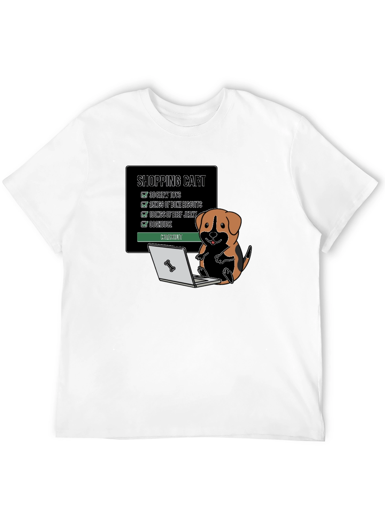 Funny Dog Lover T-Shirt - Shopping Cart Design