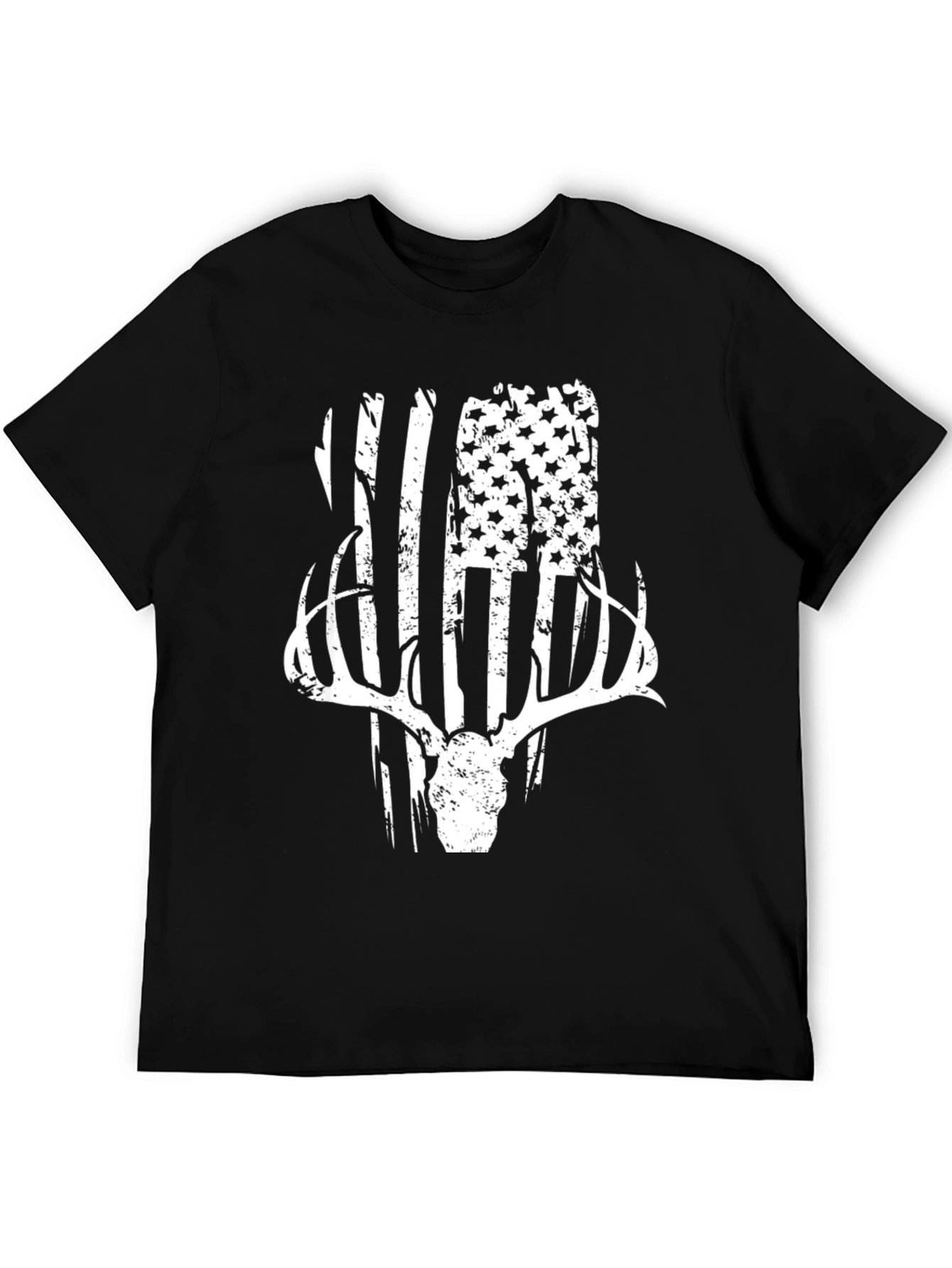 Patriotic Deer Skull Graphic Tee