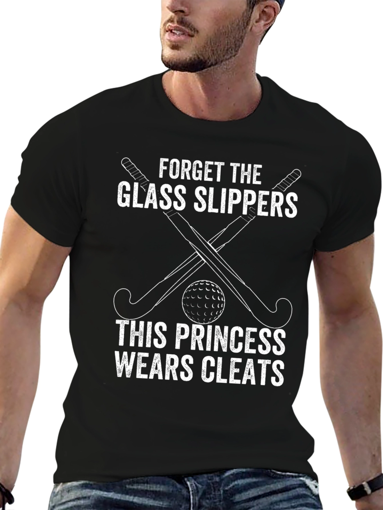 Princess Wears Cleats Black T-Shirt