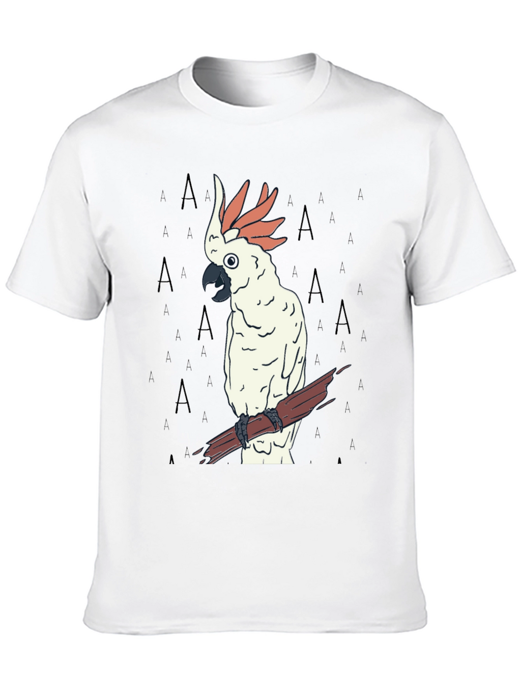 Cockatoo Bird Graphic Print Black Tee
