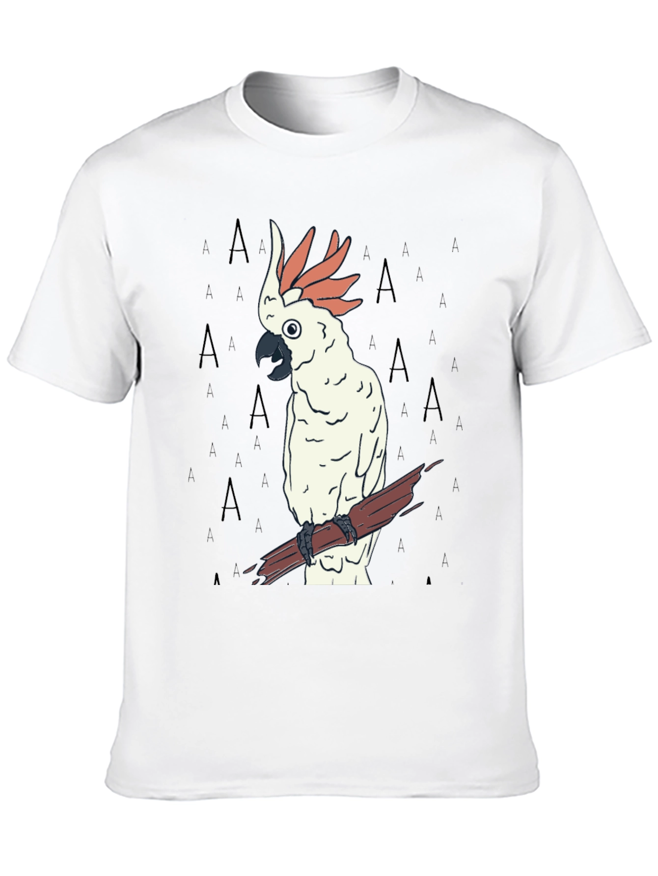 Cockatoo Bird Graphic Print Black Tee