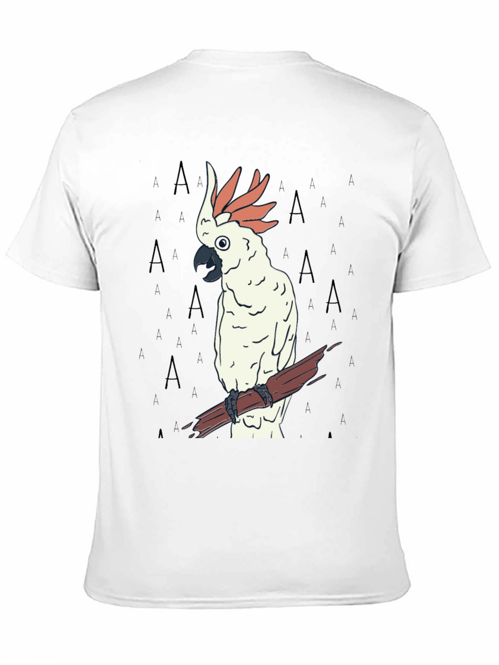 Cockatoo Bird Graphic Print Black Tee