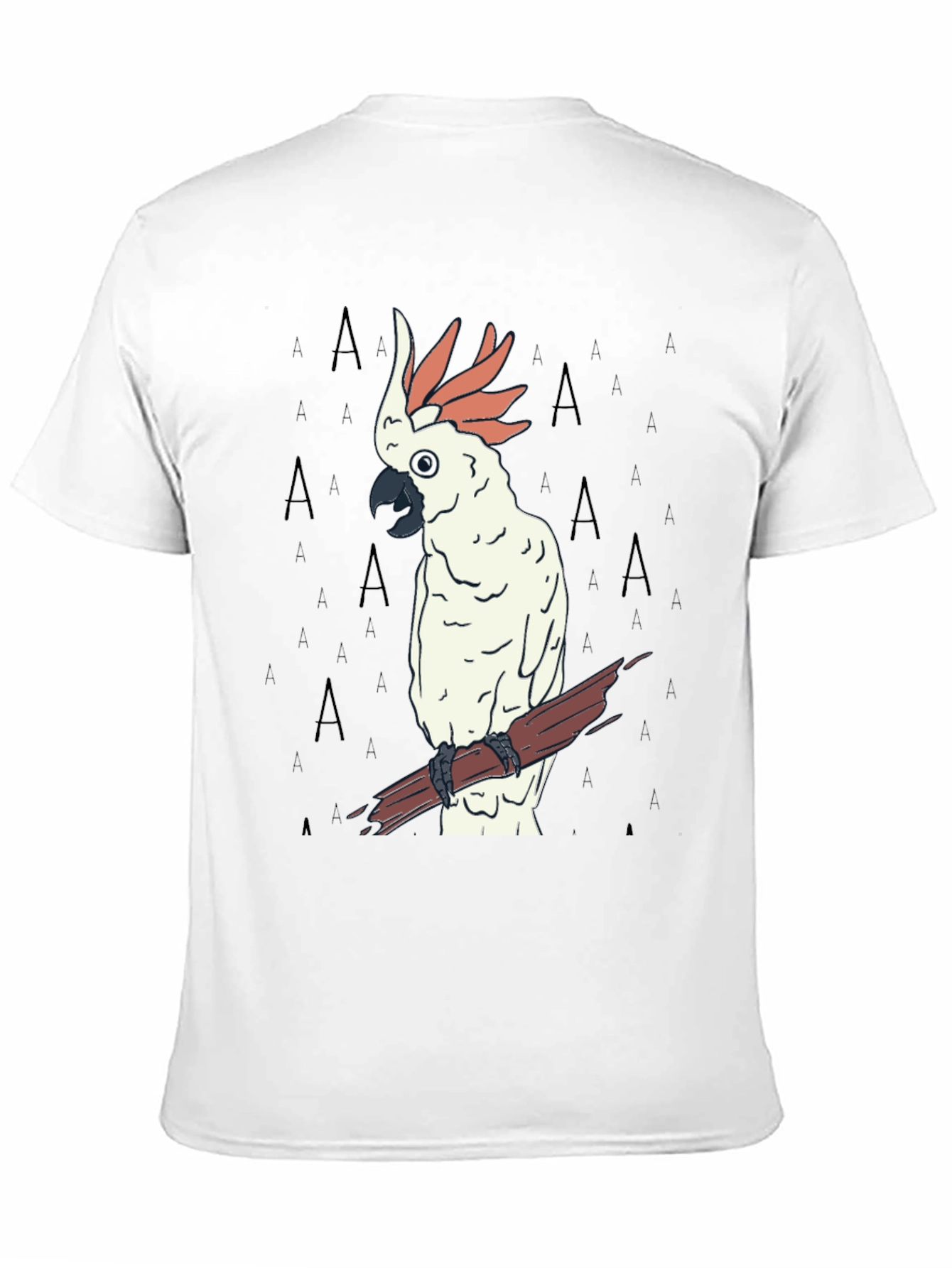 Cockatoo Bird Graphic Print Black Tee
