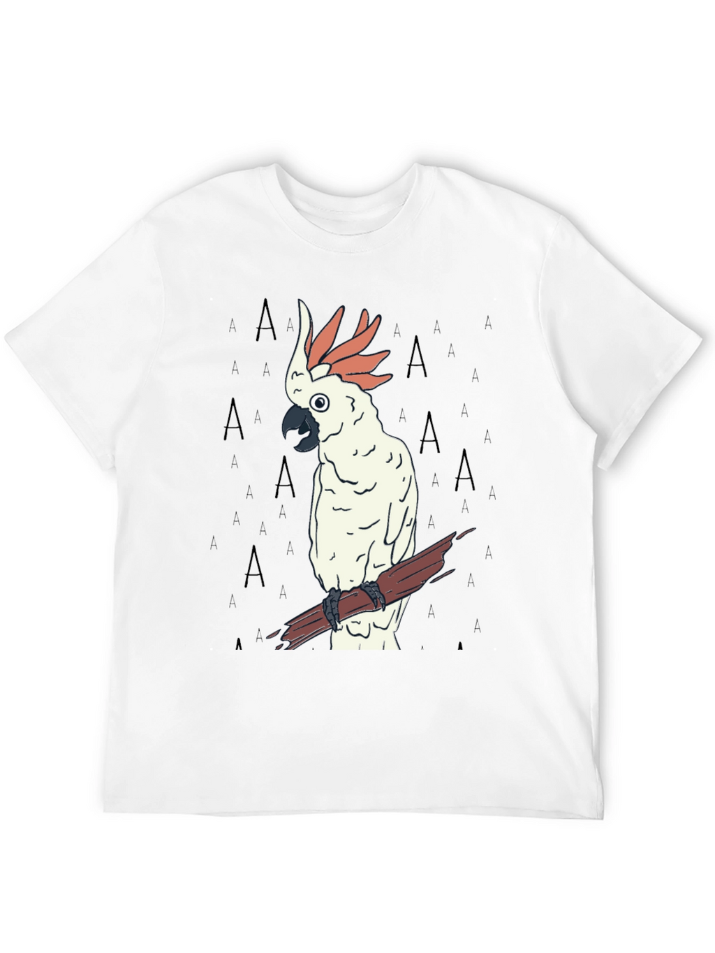 Cockatoo Bird Graphic Print Black Tee