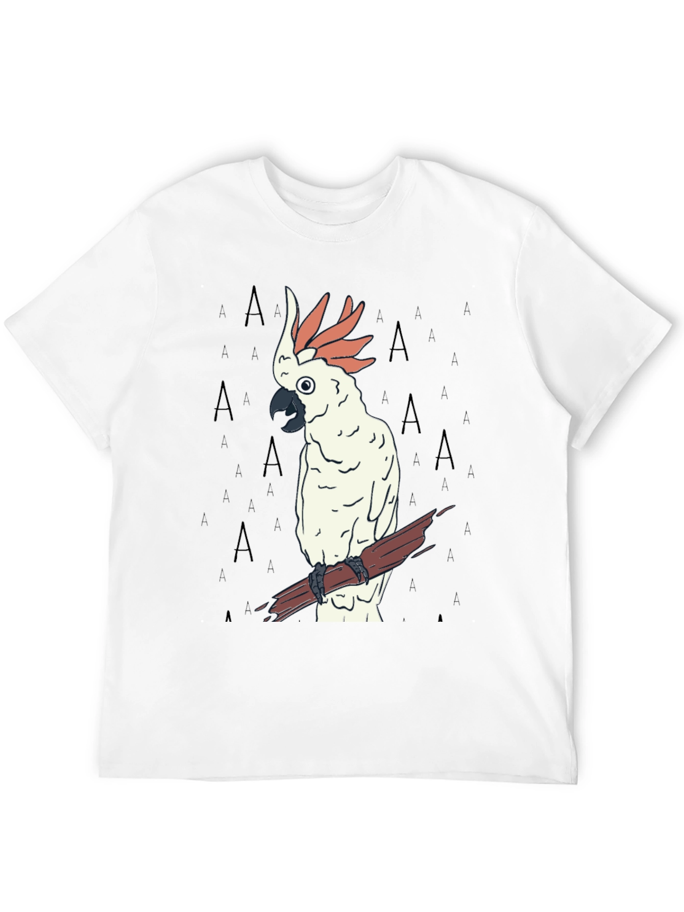 Cockatoo Bird Graphic Print Black Tee