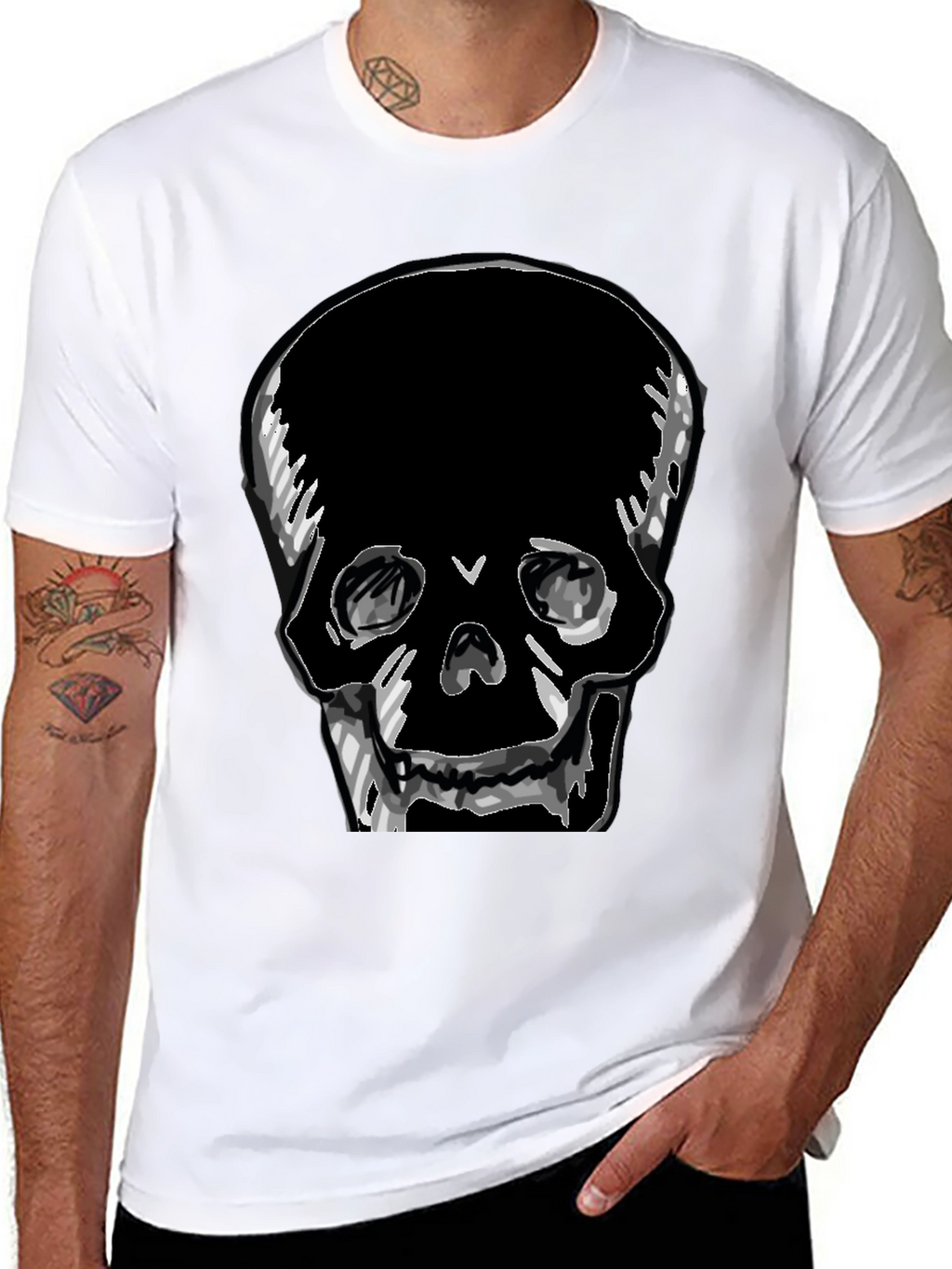 Skull Graphic Tee - Mens Black T-Shirt