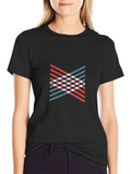 Modern Graphic Tee - Red White Blue Stripes