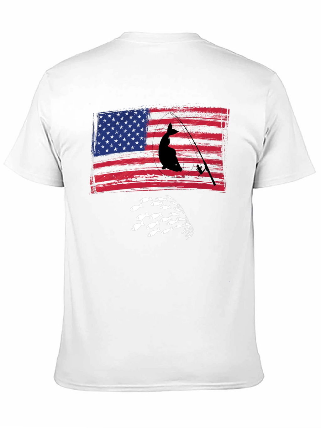 Fishing USA Flag Graphic Tee