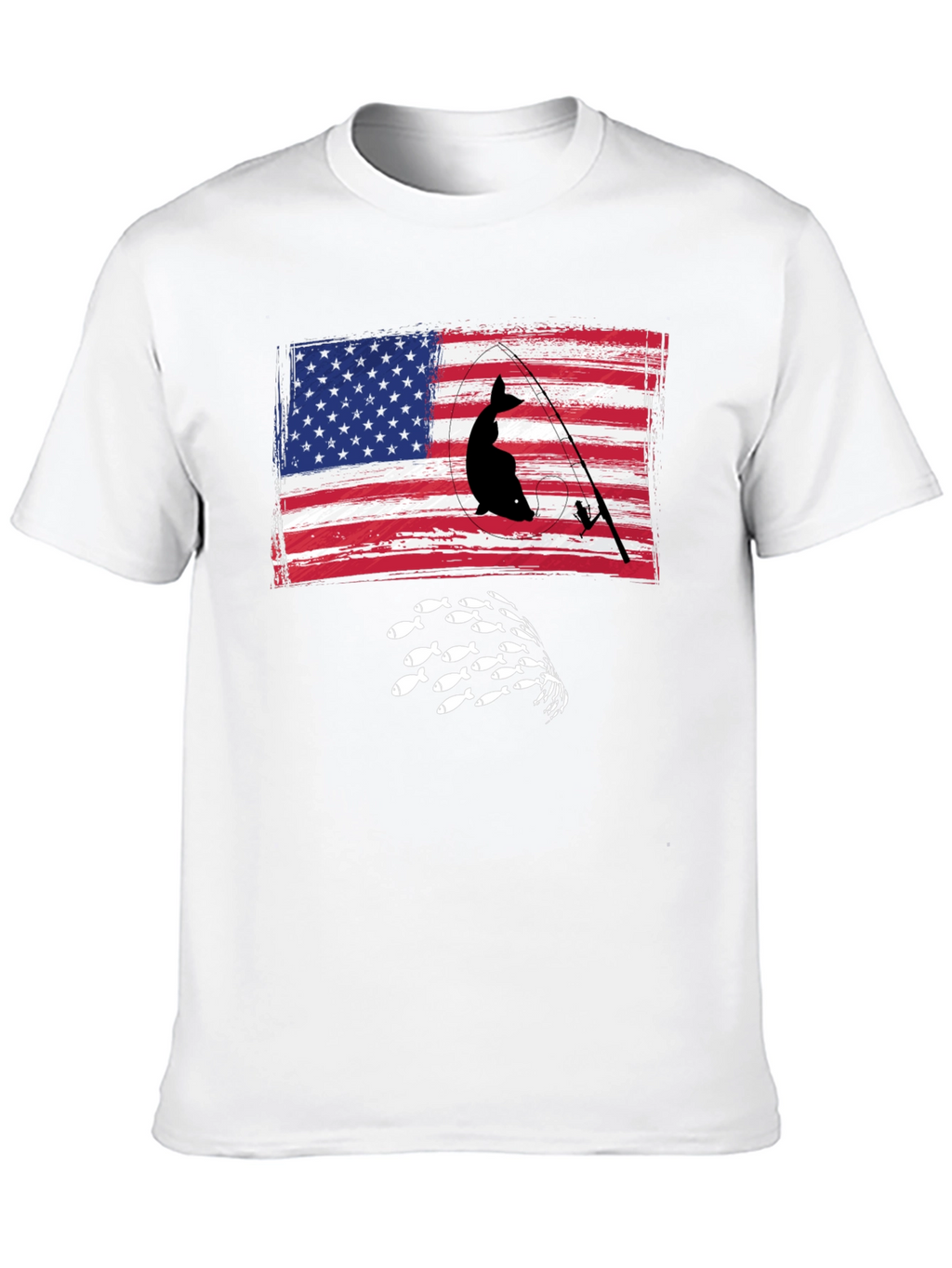 Fishing USA Flag Graphic Tee