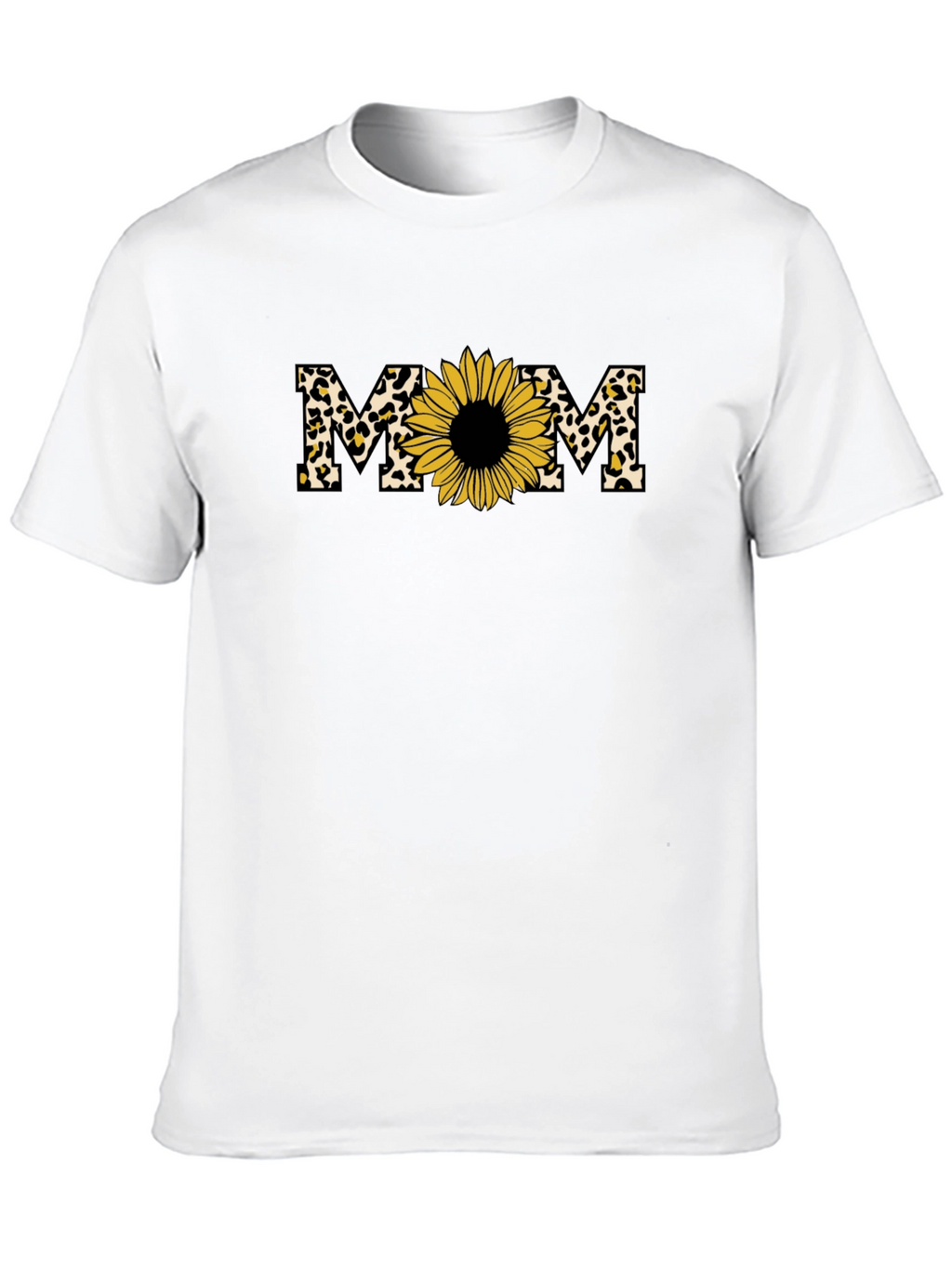 Mom Sunflower Leopard Print T-Shirt