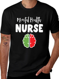 Mental Health Nurse T-Shirt Brain Graphic Comfortable Fit