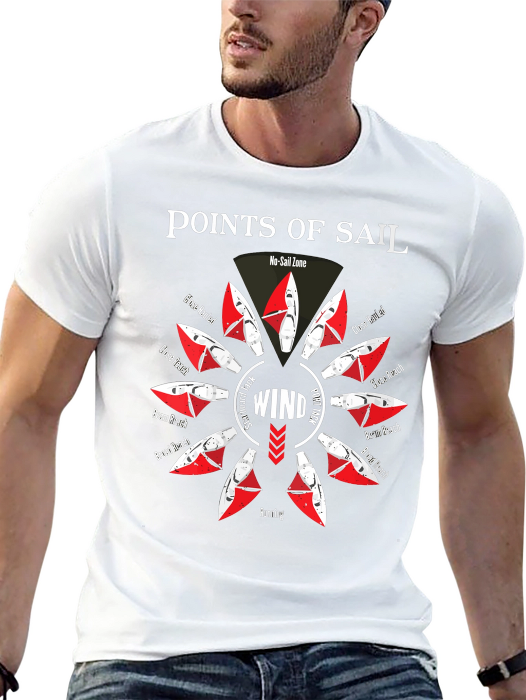 Points of Sail Black Graphic T-Shirt