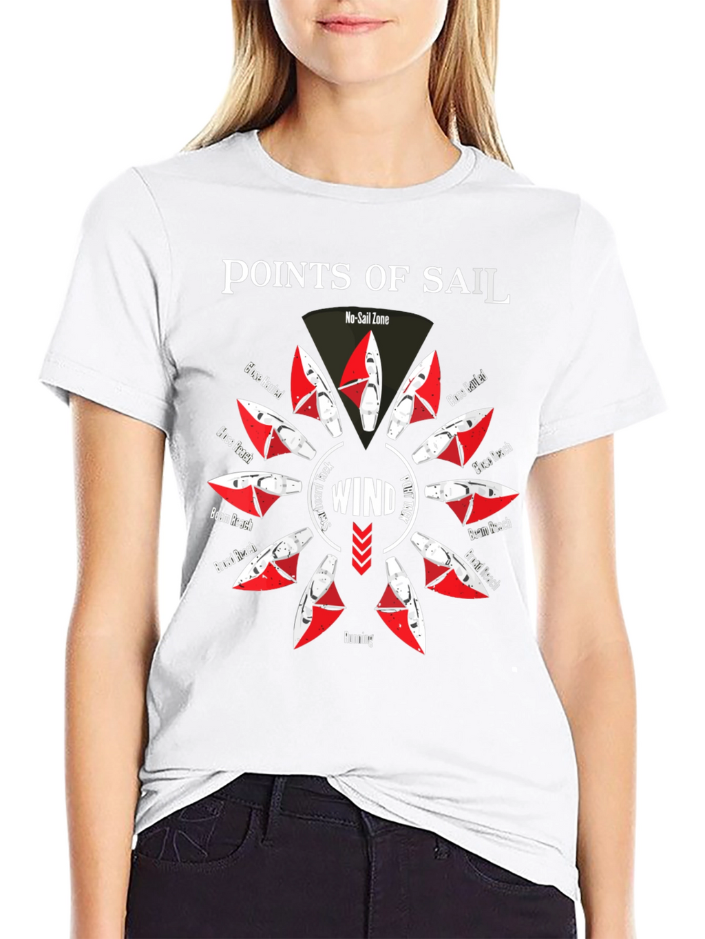 Points of Sail Black Graphic T-Shirt