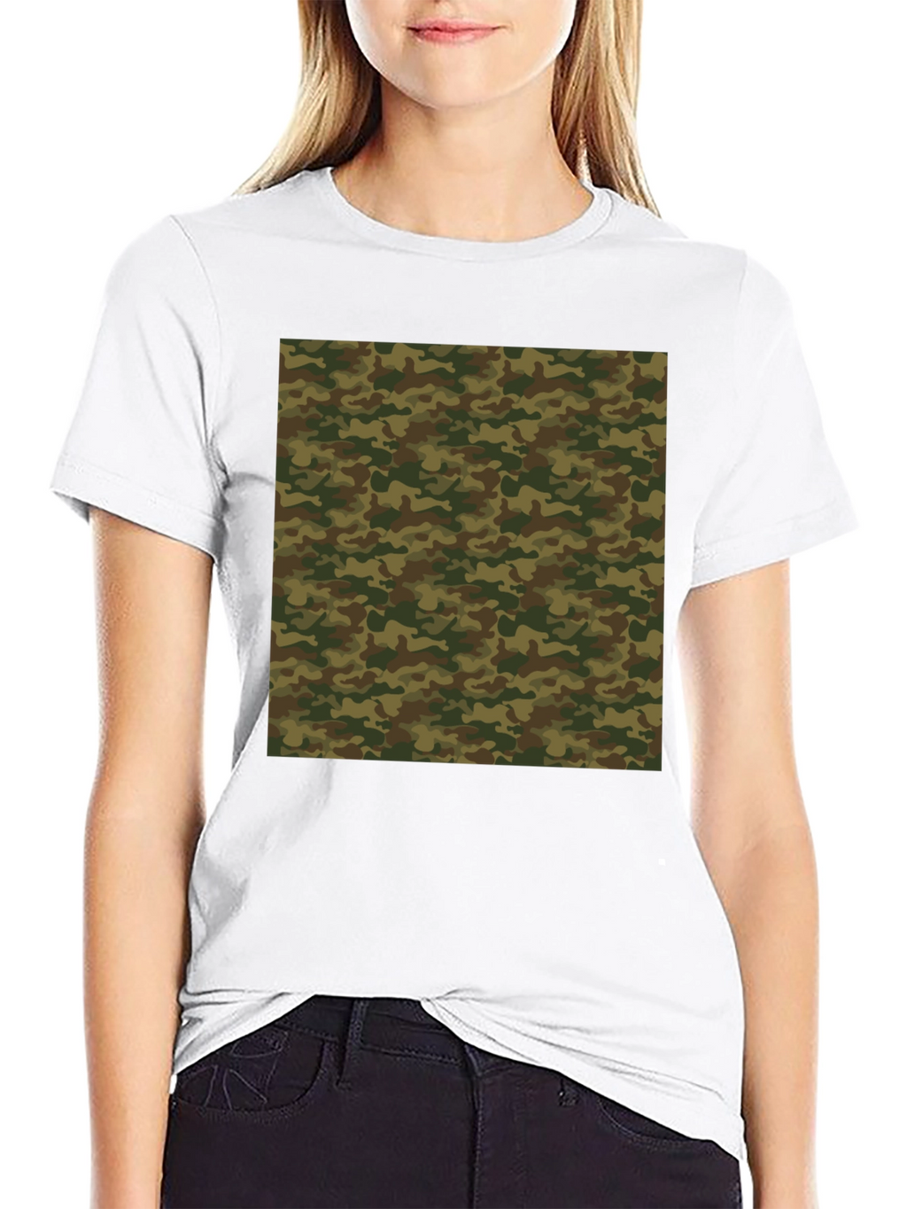 Camo Pattern Black T-Shirt - Stylish Casual Wear