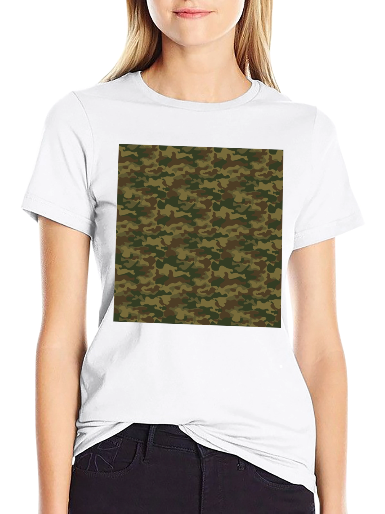 Camo Pattern Black T-Shirt - Stylish Casual Wear