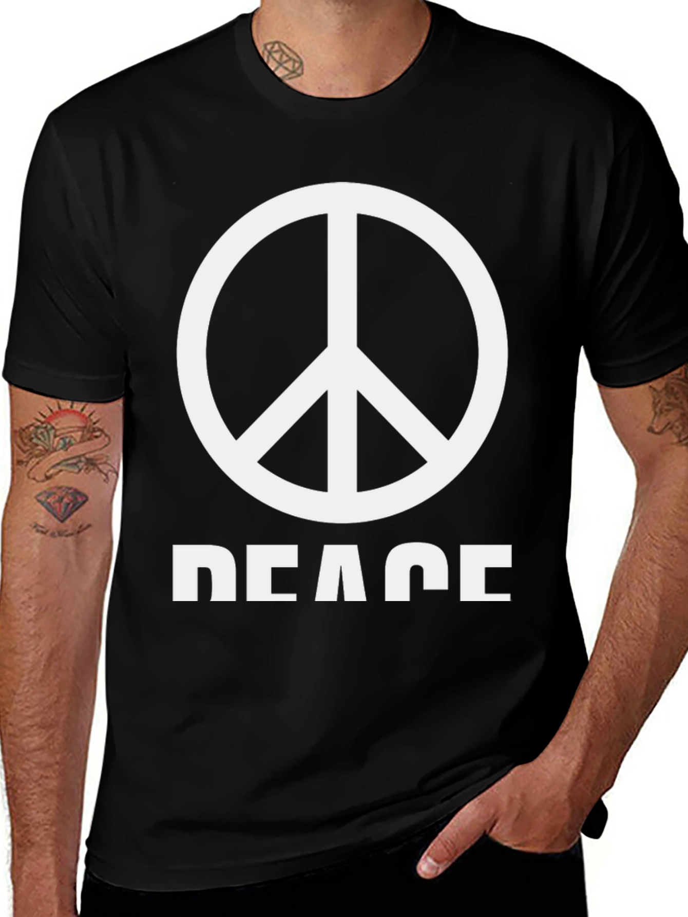 Peace Sign T-Shirt - Black Graphic Tee