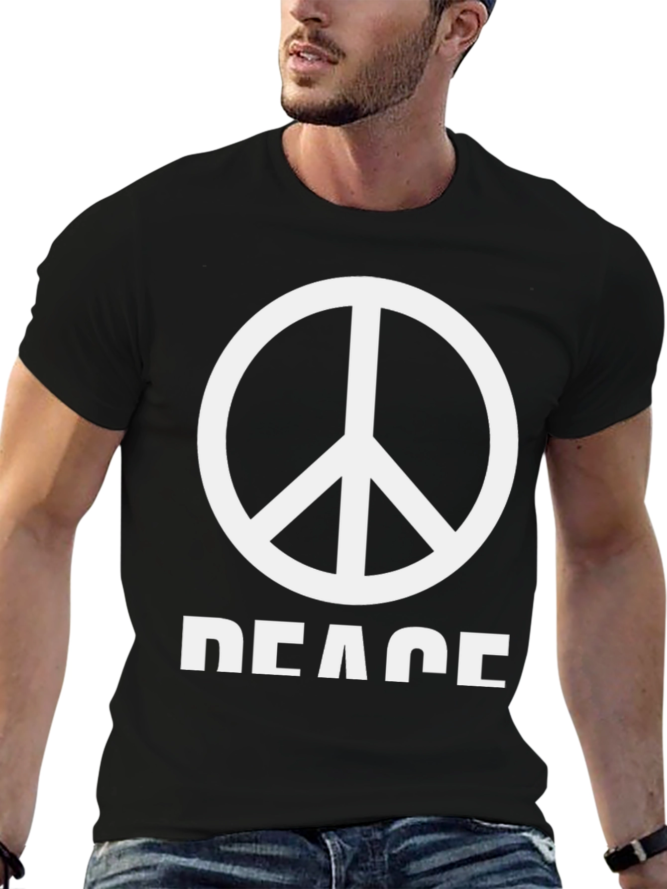 Peace Sign T-Shirt - Black Graphic Tee