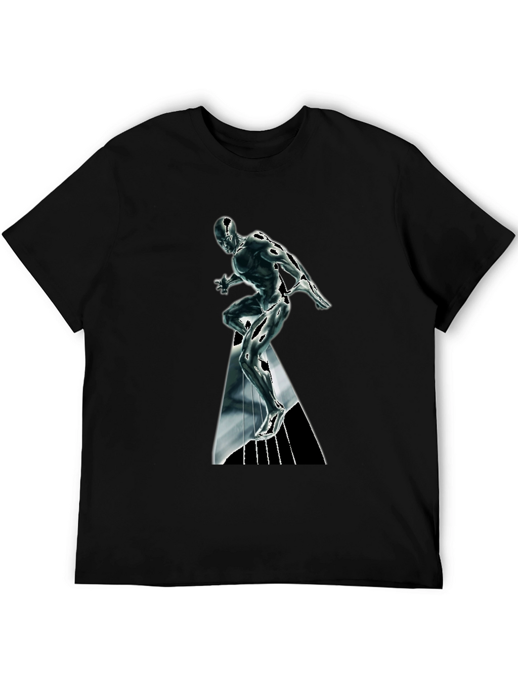Silver Surfer Graphic T-Shirt - Black Cotton Tee