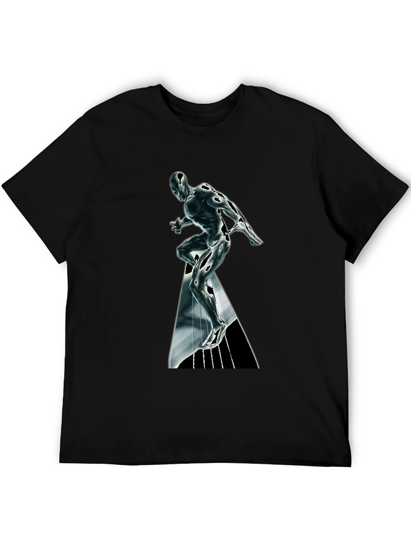 Silver Surfer Graphic T-Shirt - Black Cotton Tee