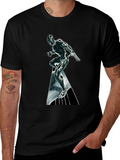 Silver Surfer Graphic T-Shirt - Black Cotton Tee