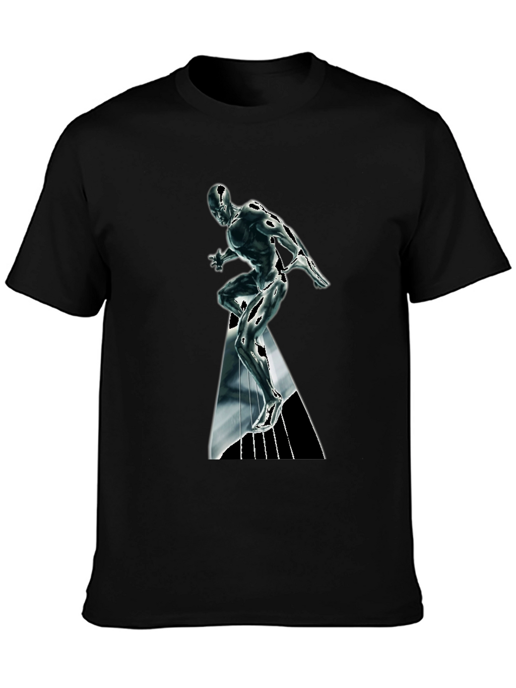 Silver Surfer Graphic T-Shirt - Black Cotton Tee