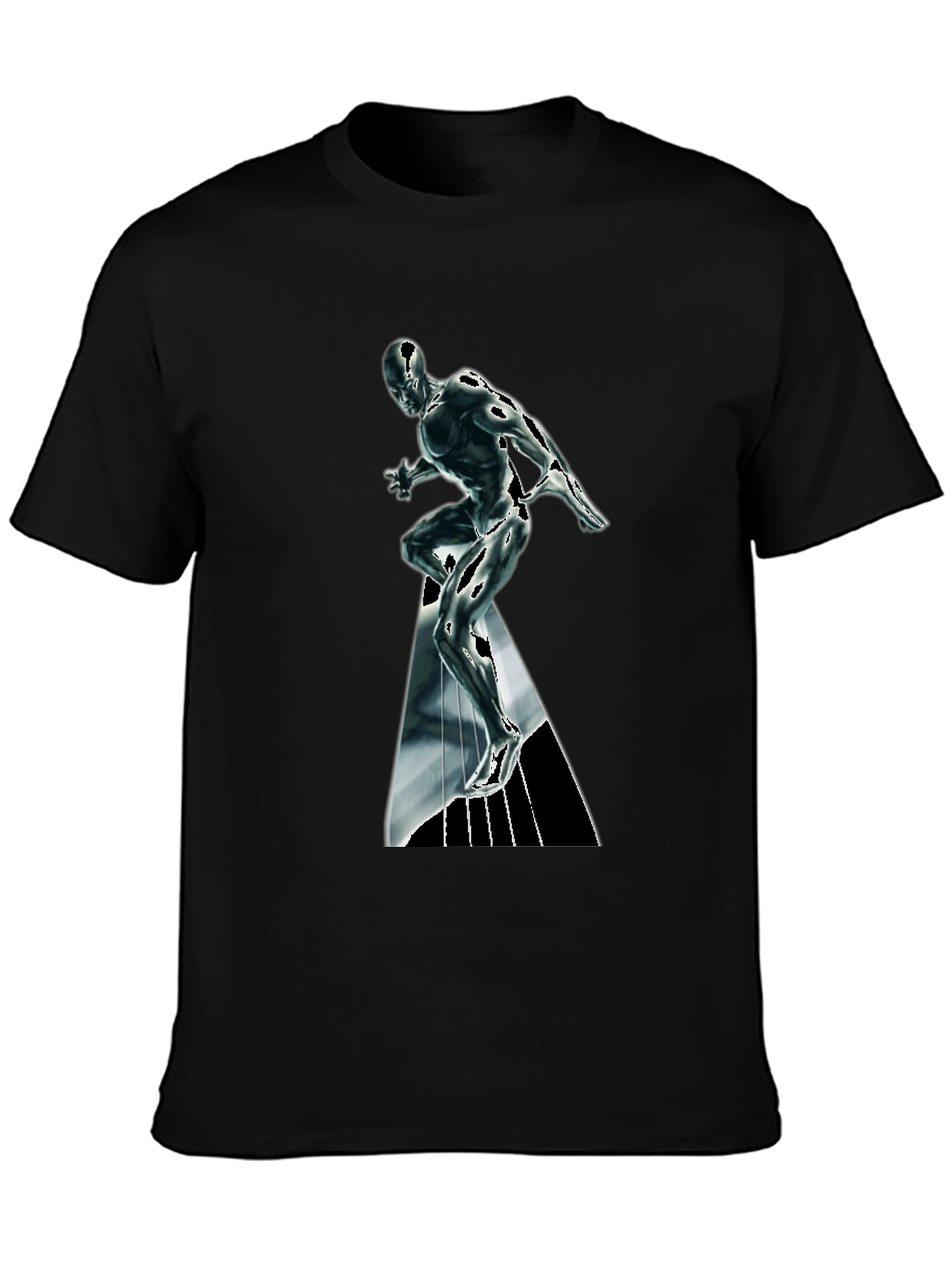 Silver Surfer Graphic T-Shirt - Black Cotton Tee