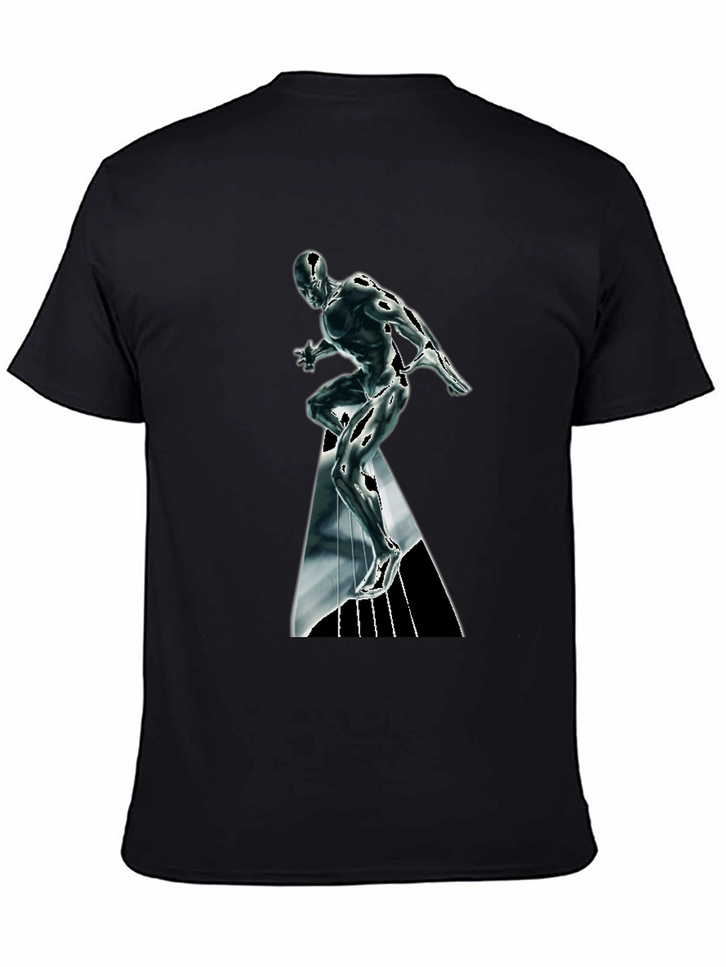 Silver Surfer Graphic T-Shirt - Black Cotton Tee