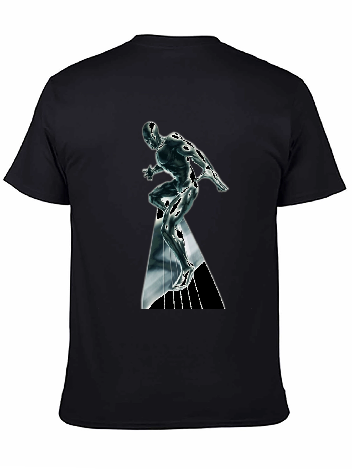 Silver Surfer Graphic T-Shirt - Black Cotton Tee