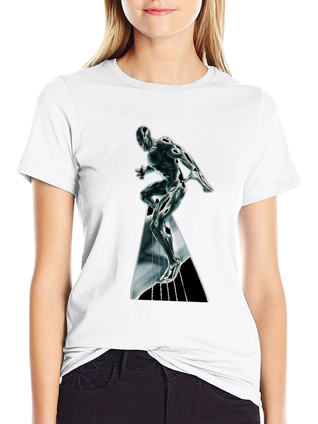 Silver Surfer Graphic T-Shirt - Black Cotton Tee