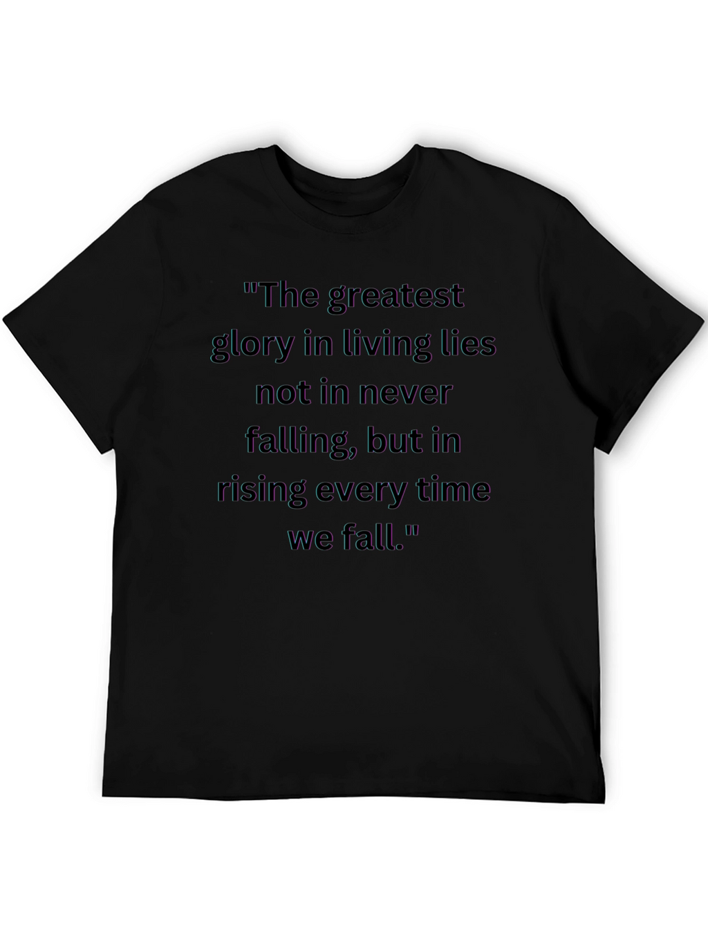 Inspirational Quote Graphic Tee - Black Cotton Blend