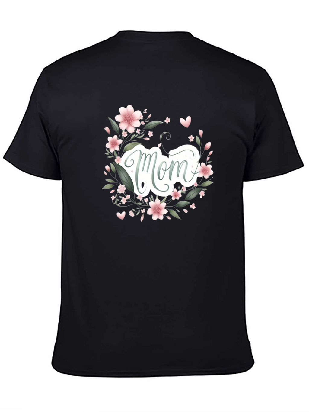 Floral Mom Graphic Black T-Shirt