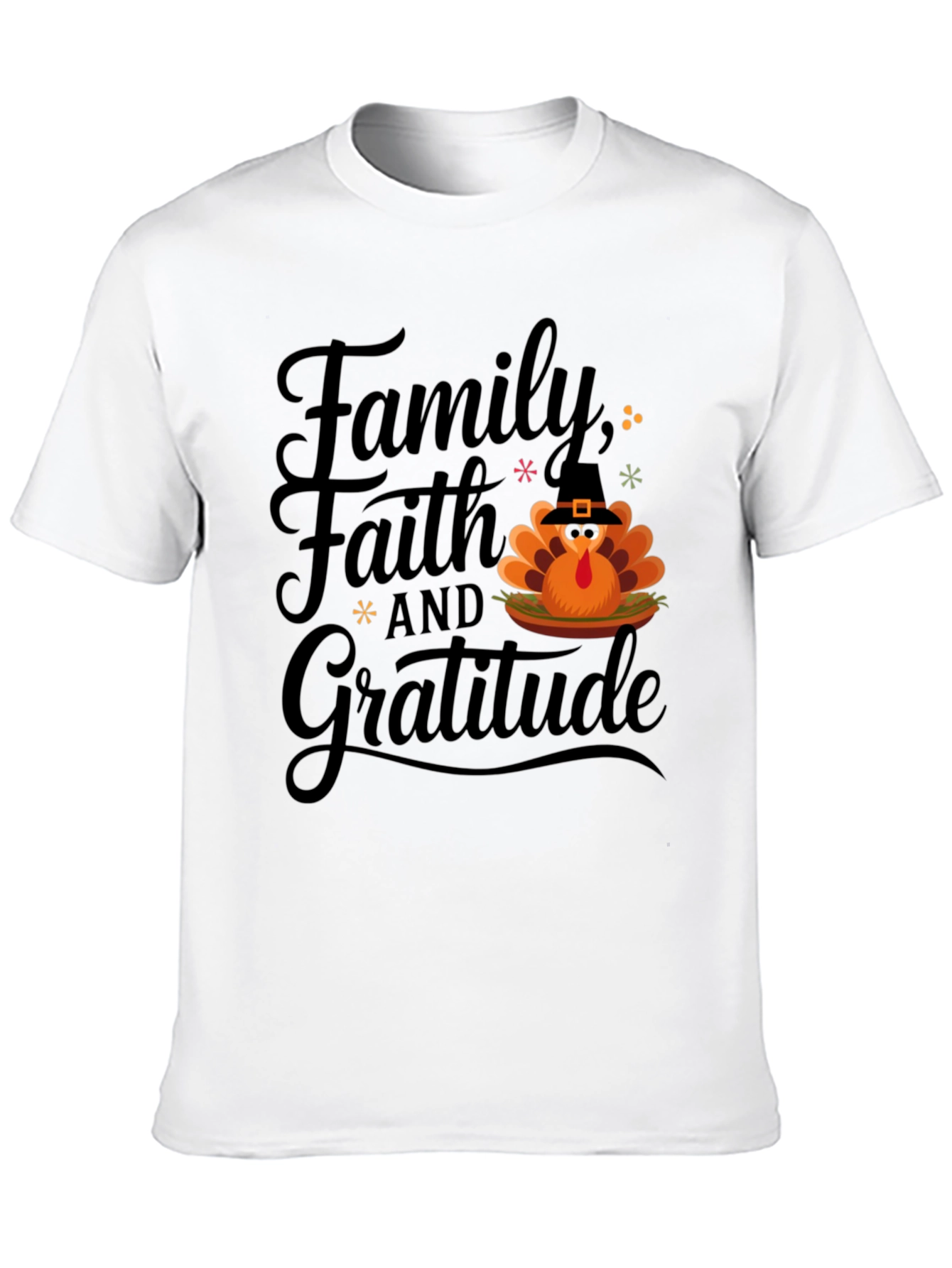 Thanksgiving Family Faith Gratitude Turkey T-Shirt
