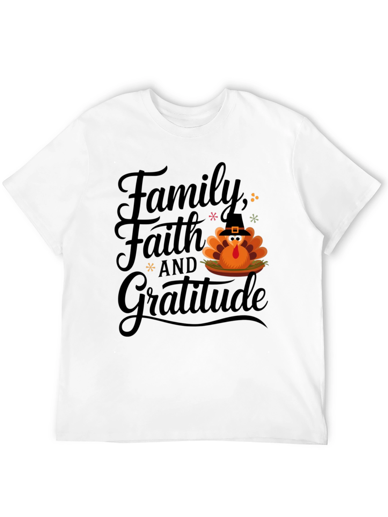 Thanksgiving Family Faith Gratitude Turkey T-Shirt