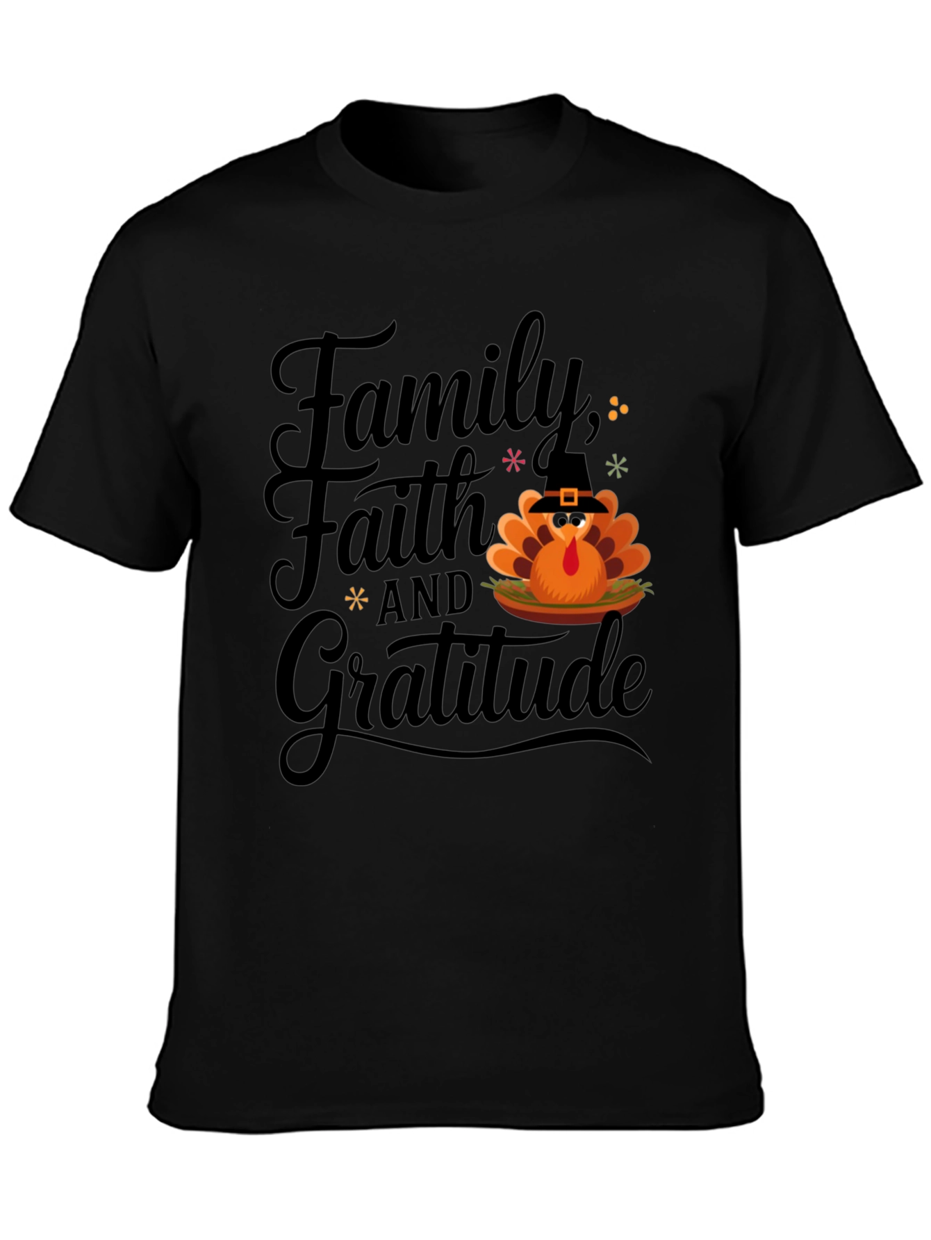 Thanksgiving Family Faith Gratitude Turkey T-Shirt