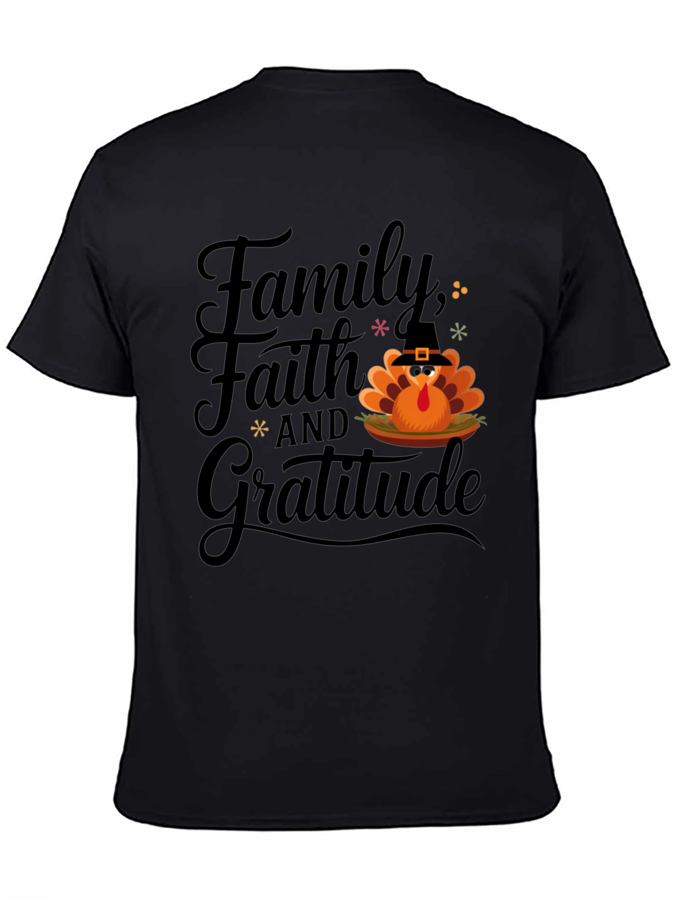 Thanksgiving Family Faith Gratitude Turkey T-Shirt